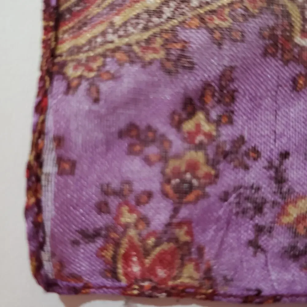 Vintage Paisley Square Silk Scarf 16